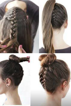 Habt ihr Lust auf einen neuen Look, wollt aber am Schnitt nichts ändern? Wir haben Haar-Tutorials gesammelt, die für neuen Schwung im Haar sorgen! Reverse French Braids, Sanggul Modern, Fishtail Braid, Hairstyles Tutorials, Short Hairstyle, Hair Bun, Prom Hairstyles