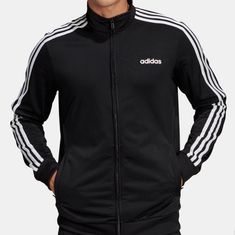 *Brand New With Tags! *Adidas Black Track Jacket Sz. Xl Casual Black Track Jacket For Spring, Black Track Jacket For Streetwear In Spring, White Winter Track Jacket With Three Stripes Branding, Black Track Jacket For Spring Streetwear, Casual Black Track Jacket For Fall, Casual Three Stripes Outerwear For Fall, Casual Three Stripes Fall Outerwear, Casual Fall Outerwear With Three Stripes, Adidas Black Outerwear With Three Stripes Branding