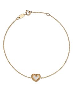 Bloomingdale's Mother of Pearl Heart Chain Bracelet in 14K Yellow Gold - 100% Exclusive Heart-shaped Yellow Gold Formal Bracelets, Heart-shaped Yellow Gold Bracelets For Formal Occasions, Formal Heart-shaped Yellow Gold Bracelets, Formal Yellow Gold Heart Bracelets, Elegant 14k Gold Diamond Bracelet For Valentine's Day, Yellow Gold Bracelets For Valentine's Day Formal Occasion, 14k Yellow Gold Heart-shaped Diamond Bracelet, Yellow Gold Heart Bracelet For Valentine's Day, Yellow Gold Diamond Bracelet For Valentine's Day