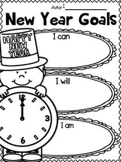 a new year goal worksheet for students to practice their writing skills and numbers