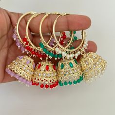 Gold plated Pearl Hoop Earrings/Traditional ethnic hoop/Bali earring/Trendy/Statement earrings/Bali Jhumka/Bridal jewelry/pakistani/Punjabi This is 100% Handmade jewelry. So Color, shades, texture displayed may slightly vary from the actual product due to digital image limitations. We request you to consider these minor variations. Please expect the possibility of some slight imperfections when buying hand made jewelry. If you have any questions, please message or email us. Arrives in a gift box Traditional Festive Metal Hoop Earrings, Festive Bollywood Style Metal Chandbalis, Festive Bollywood Metal Chandbalis, Traditional Hoop Earrings With Latkans For Festive, Traditional Metal Hoop Earrings For Celebration, Festive Hoop Danglers, Heavy Hoop Earrings For Diwali Celebration, Bollywood Festive Hoop Earrings With Meenakari, Heavy Chandbali Metal Hoop Earrings