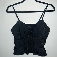 Nwt Forever 21 Black Lightweight Cami Top Tie-Up Cropped Size Small Black Silky Cami With Adjustable Straps Cropped A Lot Of Stretch Size Small Forever 21 Camisole Top For Night Out, Forever 21 Cropped Top For Night Out, Forever 21 Sleeveless Crop Top For Date Night, Striped Cami Tops, Cowl Neck Cami, Peplum Crop Top, Black Camis, Cropped Cami, Cami Crop Top