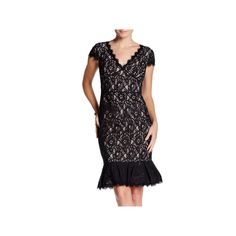 With a playful flounce hem and intricate lace patterning, this women's short sleeve sheath dress from Focus by Shani is perfect for any special occasion. Click on this WOMEN'S GUIDE to find the perfect fit and more! With a playful flounce hem and intricate lace patterning, this women's short sleeve sheath dress from Focus by Shani is perfect for any special occasion. Click on this WOMEN'S GUIDE to find the perfect fit and more! FEATURES Sheath silhouette Fully lined V-neck Zipper closure Short s Fitted Lace Dress With Ruffle Hem, Knee-length Lace Dress With Ruffle Hem, Elegant Short Sleeve Lace Dress With Ruffles, Fitted Lace Dress With Short Sleeves, Elegant Lace Dress With Ruffles And Short Sleeves, Party Dress With Scalloped Edges And Short Sleeves, Fitted Short Sleeve Lace Dress With Lace Trim, Short Sleeve Lace Dress With Scalloped Edges, Fitted Lace Dress With Lace Trim And Short Sleeves