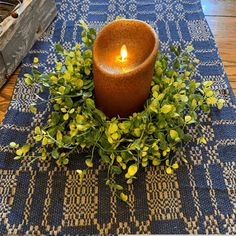 Bog Pimpernel Candle Ring - Primitive Star Quilt Shop Primitive Shower Curtains, Lighted Garland, Primitive Curtains, Primitive Country Homes, Small Wreath, Primitive Star, Primitive Quilts, Small Wreaths, Country Quilts