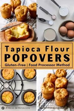 the cover of tapioca flour popovers gluten - free, food processor method