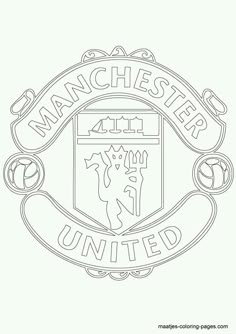 the manchester united logo is shown in this coloring page for adults and children to color