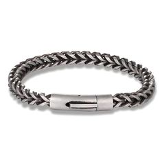 This magnetic bracelet is about to become your new favorite accessory. Its stainless steel chain links have a subtle shine that elevates any outfit. At the same time, the magnetized button closure makes it a cinch to put on and take off. Available in silver, gold, black, or retro finishes, this bracelet’s minimal yet eye-catching design matches your style whether you’re headed to the office, a night out, or anywhere in between. The gold variant is plated in 18k gold for a luxe look. However you Trendy Stainless Steel Box Chain Bracelets, Everyday Silver Metal Braided Bracelets, Trendy Stainless Steel Box Chain Bracelet, Adjustable Gunmetal Jubilee Bracelet, Adjustable Gunmetal Metal Bracelets, Adjustable Gunmetal Metal Bracelet, Elegant Silver Braided Stainless Steel Bracelets, Adjustable Gunmetal Bracelet For Everyday, Minimalist Metal Braided Bracelets For Everyday