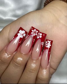 Holiday Inspo, Red Acrylic Nails, Gel Set, Her Nails, Unique Acrylic Nails, Long Square Acrylic Nails