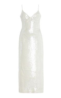 Exclusive Sequined Midi Dress By David Koma | Moda Operandi Midi Dress Fancy, Wedding Afterparty, City Hall Wedding Dress, 2023 Apartment, White Sequin Dress, Designer Party Dresses, Dress Fancy, White Cocktail Dress, Sequin Midi Dress