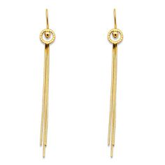 High quality fashion earrings jewelry. 100% genuine solid 14k gold. Great Womens and Mens gift for any occasion. 14k Yellow Gold Long Fancy Hanging Earrings With Chains Designer Look Diamond Cut Genuine New 65mm Size: One Size.  Color: Metal Type.  Gender: female.  Age Group: adult. Tassel Chandelier, String Earrings, Round Earring, Earring Dangle, Earrings Round, Gold Circle, Hanging Earrings, Yellow Gold Earring, Chain Earrings