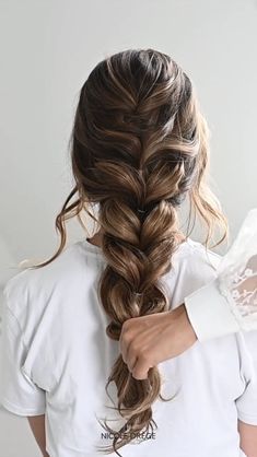 hair styles for long hair length Braid Hairstyles For A Wedding, Messy Braid Bridesmaid Hair, Thick Braid Bridal Hair, Simple Braid Wedding Hair, Wedding Hair Big Braid, Braid Fancy Hairstyles, Long Braid For Wedding, Braided Fancy Hairstyles, Prom Hair For Thick Long Hair