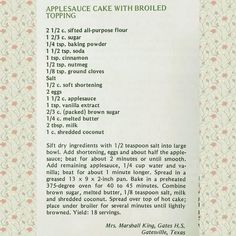 the recipe for apple cake with broiled toppings