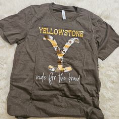 Yellowstone Ride For The Brand T-Shirt Unisex Size Medium Bella Canvas Soft New Country Road Designs Yellowstone Shirts, Country Fits, Road Design, Country Road, Branded T Shirts, Bella Canvas, Colorful Shirts, Womens Tops, Tops & Tees