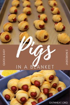 pigs in a blanket recipe with text overlay