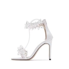 Description: Step into enchanting elegance with these new summer white crystal fairy style sandals. Crafted with a delicate design, these sandals feature a slim heel that adds a touch of grace to your every step. The sparkling white crystals embedded on the upper create a dazzling effect, perfect for any occasion. Embrace the ethereal beauty of the season and make a statement with these exquisite sandalsShoe toe shape: Round toeColor: WhiteProduct category: One-strap sandalsUpper material: Micro White Crystal Wedding, Diamond High Heels, Crystal Fairy, Sandals 2023, Crystal Wedding Shoes, Fairy Style, Zipper Heels, Fairy Fashion, White Crystals