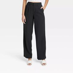 Women's High-rise Straight Trousers - A New Day™ : Target Versatile High Waist Belted Bottoms, Versatile Belted Trousers, Relaxed Fit High-waisted Dress Pants With Elastic Waistband, High-waisted Relaxed Fit Dress Pants With Elastic Waistband, Relaxed Fit Wide Leg Pants For Business Casual, Versatile Business Casual Dress Pants With Elastic Waistband, High Waist Belted Versatile Pants, Versatile Dress Pants With Elastic Waistband For Business Casual, Versatile High Waist Belted Pants