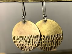 Handmade Brass Pendant Earrings, Handmade Metal Earrings, Unique Handmade Brass Earrings, Brass Jewelry Handmade, Artisan Hand Forged Brass Earrings, Wood And Brass Earrings, Silver Hammered Brass Earrings, Artisan Oxidized Brass Earrings, Brass Earrings Handmade