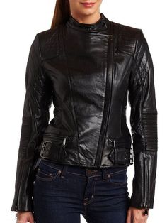 M.M.LEATHER 100% Black Pure Lambskin Biker Women's Leather Jacket All Size XS To XXXL kindly proceed with your order from the given size chart. Highlights-: 100% sheepskin Leather  100% Soft satin lining 1 long zipper on front CUSTOMIZE ORDERS: We are also dealing with customize order. We customize our order by our tailors. Just send us the picture of jacket you want to made with providing basic necessary details with your required size. So we can understand your requirements. Our expert team wi Motor Jacket, Motorcycle Jacket Women, 2015 Fashion Trends, Cotton Lycra Fabric, Fashion Trend Forecast, Womens Biker Jacket, Slim Fit Jackets, Lambskin Leather Jacket, Biker Leather