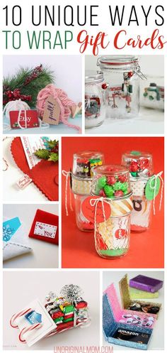 the top ten unique ways to wrap gift cards in glass jars with tags and ribbons