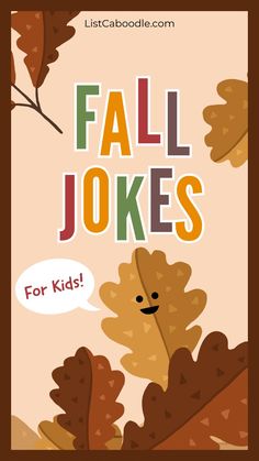 fall jokes for kids that are fun and easy to use with the children's book