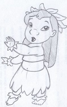 a drawing of a girl holding a flower