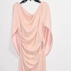 Size 10 Pink Like Color Brand New Pink Feminine Dress With Draped Sleeves, Feminine Pink Dress With Draped Sleeves, Pink Spring Dress With Draped Sleeves, Spring Pink Dress With Draped Sleeves, Pink Formal Dress With Draped Sleeves, Feminine Evening Dress With Draped Sleeves, Spring Pre-draped Evening Dress, Spring Evening Dress With Draped Style, Elegant Pink Dress With Draped Sleeves