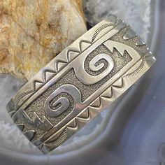 Amazing Craftsmanship Vintage Sterling Silver Overlay Symmetrical Southwestern Design Wide Bracelet For Women, Signed By Navajo Native American Artist Gibson Gene. Opening 1 1/4" Diameter 2" Circumference 5 1/4" (W/O The Gap) Width 7/8" Weighs 24.8 Grams (Mojbr02s11) Vintage Native American Jewelry, American Indian Jewelry, Native American Artists, Wide Bracelet, Southwestern Jewelry, Native American Indians, American Indian, Bracelet For Women, Native American Jewelry