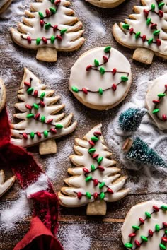 christmas cookies decorated with icing and sprinkles