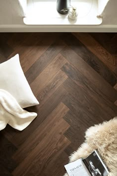 Smoked Oak Herringbone, Cabin rustic elegance Dark Wood Floors Living Room, Dark Oak Flooring, Wood Parquet Flooring, Engineered Wood Flooring, Real Wood Floors, Dark Wood Floors, Herringbone Floor