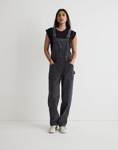 Denim Oversized Carpenter Overalls in Hartwell Wash Tape Nails, Oversized Overalls, Carpenter Overalls, Black Denim Overalls, Birkenstock Outfit, Coverall Jumpsuit, Overalls Outfit, Denim Overalls Shorts, Black Overalls