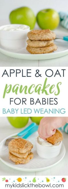 apple and oat pancakes for babies with baby led weaning