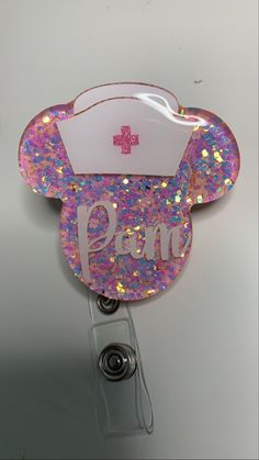 2inch badge reel for nurses that can be customized with a name Customizable White Badge Reel For Crafting, Customizable White Badge Holders For Crafting, Personalized Pink Badge Holders For Crafting, Personalised Badges, Cute Nurse, Nurse Hat, Id Badge Holders, Badge Holder, Id Badge