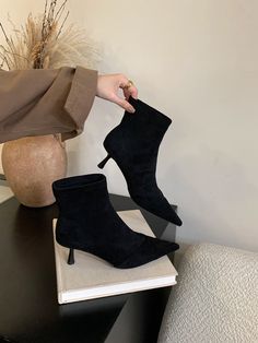 LBSFY - Pointed Toe Women Ankle Boots 2024 New Arrivals Fashion Chelsea Botas Thin High Heels Back Zipper Black Brown Khaki Winter Boots Size 225=35=22.5cm Size 230=36=23cm Size 235=37=23.5cm Size 240=38=24cm Size 245=39=24.5cm Boots 2024, Women Ankle Boots, Fashion Sandals, Womens Boots Ankle, Winter Boots, Black Boots, Black And Brown, Chelsea, Casual Fashion