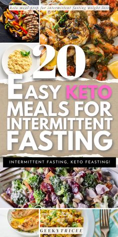 the cover of 20 easy keto meals for internet fasting