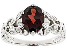 2.13ct Oval Vermelho Garnet(TM) Rhodium Over Sterling Silver Solitaire Ring. Measures Approximately 0.29"L x 0.39"W. Not sizeable. Pyrope Garnet, Almandine Garnet, Sterling Silver Rings Bands, Red Gemstones, Broken Chain, Pearl Strands, Silver Band Ring, Garnet Rings, Garnet Gemstone