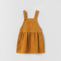 Zara Kids Mustard Corduroy Jumper Dress Pockets Adjustable Straps Cute Zara Dresses For Fall, Yellow Cotton Dress For Fall, Casual Yellow Dress For Playtime, Cotton Playtime Dress With Pockets, Sleeveless Corduroy Summer Dress, Brown Corduroy Jumper Dress, Toddler Mustard Plaid Dress, Kids Pinafore, Corduroy Jumper