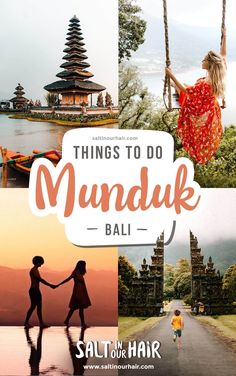 things to do in munduk bali, indonesia with kids on swings and people walking down the road