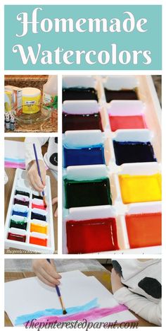 homemade watercolors are great for kids to use in their art projects and crafts