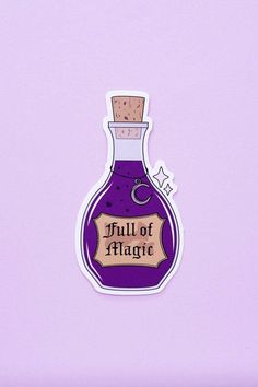 a sticker that says full of magic in a bottle with a cork on the top