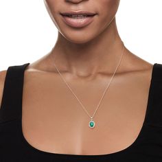 Ross-Simons - 1.10ct Emerald, .20ct t. w. White Topaz Pendant Necklace. 18". Classic beauty can come at a nice price. Our lovely pendant necklace features a verdant 1.10 carat oval emerald iced by a halo of .20 ct. t. w. white topaz rounds. Set in polished sterling silver and suspended from a cable chain. Springring clasp, white topaz and emerald pendant necklace. Emerald birthstones are the perfect gift for May birthdays. Fine Jewelry Silver Emerald Necklace With Round Pendant, Sterling Silver Emerald Necklace With Oval Pendant, Sterling Silver Birthstone Emerald-cut Emerald Necklace, Luxury Sterling Silver Emerald Pendant Necklace, Luxury Sterling Silver Emerald Necklace, Fine Jewelry, Emerald Pendant Necklace, Emerald Necklace Pendant, Necklace Emerald, Emerald Birthstone