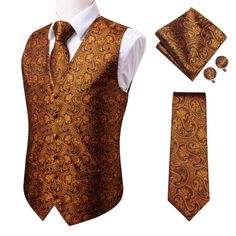 FEATURES Includes: Waistcoat, Necktie, Pocket Square and Cufflinks Material: 100% Handmade Silk Occasion: Wedding, Party, Business, Daily Look Gives your wardrobe an upscale look Free Worldwide Shipping Waistcoat Suit, Men Suits Wedding, Mens Waistcoat, Slim Vest, Mens Suit Vest, Necktie Set, Slim Fit Tuxedo, Suits Men, Business Formal Dress