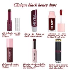 Clinique blackhoney dupes Black Honey Clinique, Face Makeup Tutorial Video, Toxic Makeup, Theatre Ideas, Clinique Black Honey, Mac Lipstick Swatches, Non Toxic Makeup, Makeup Secret, Dramatic Eye Makeup