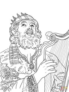 a man playing the harp with his hands