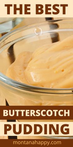 Close-up of a bowl of butterscotch pudding recipe. Butterscotch Pudding Dessert, Butterscotch Pudding Recipes, Recipes Pudding, Pudding Recipes Homemade, Homemade Butterscotch, Butterscotch Recipes, Cooking Secrets, Rustic Recipes, Pudding Dessert