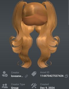 an image of a blonde wig with long hair on it's side and the words love