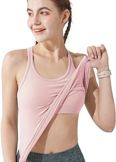 Women's Padded Sports Bra Fitness Shirt Yoga Bra Tops, Tank Top For Women, Running Tank Tops, Tank Top Bras, Padded Sports Bra, Yoga Bra, Soft Leggings, Running Shirts, Top For Women