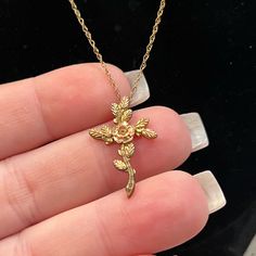 Good Condition. 10kt Gold. Very Detailed Pendant. Comes With Small Box. 14k Gold Rose-colored Jewelry With Rose Design, 14k Gold Rose Jewelry With Rose Design, 14k Rose Gold Jewelry With Rose Design, Dainty 14k Gold Rose Colored Jewelry, Dainty 14k Rose Gold Jewelry, Luxury Rose Design Jewelry As A Gift, 14k Yellow Gold Jewelry With Rose Design, 14k Yellow Gold Necklace With Rose Design, 14k Gold Rose Gold Jewelry With Hallmark