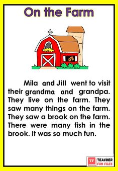 a farm scene with the words on the farm