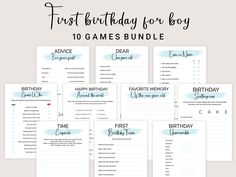 the first birthday for boy games bundle