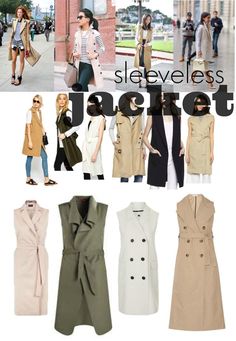 Sleeveless Trench Coat Outfits Fall, Sleeveless Coat Outfit Winter, Sleeveless Jacket Outfit, Sleevless Jacket